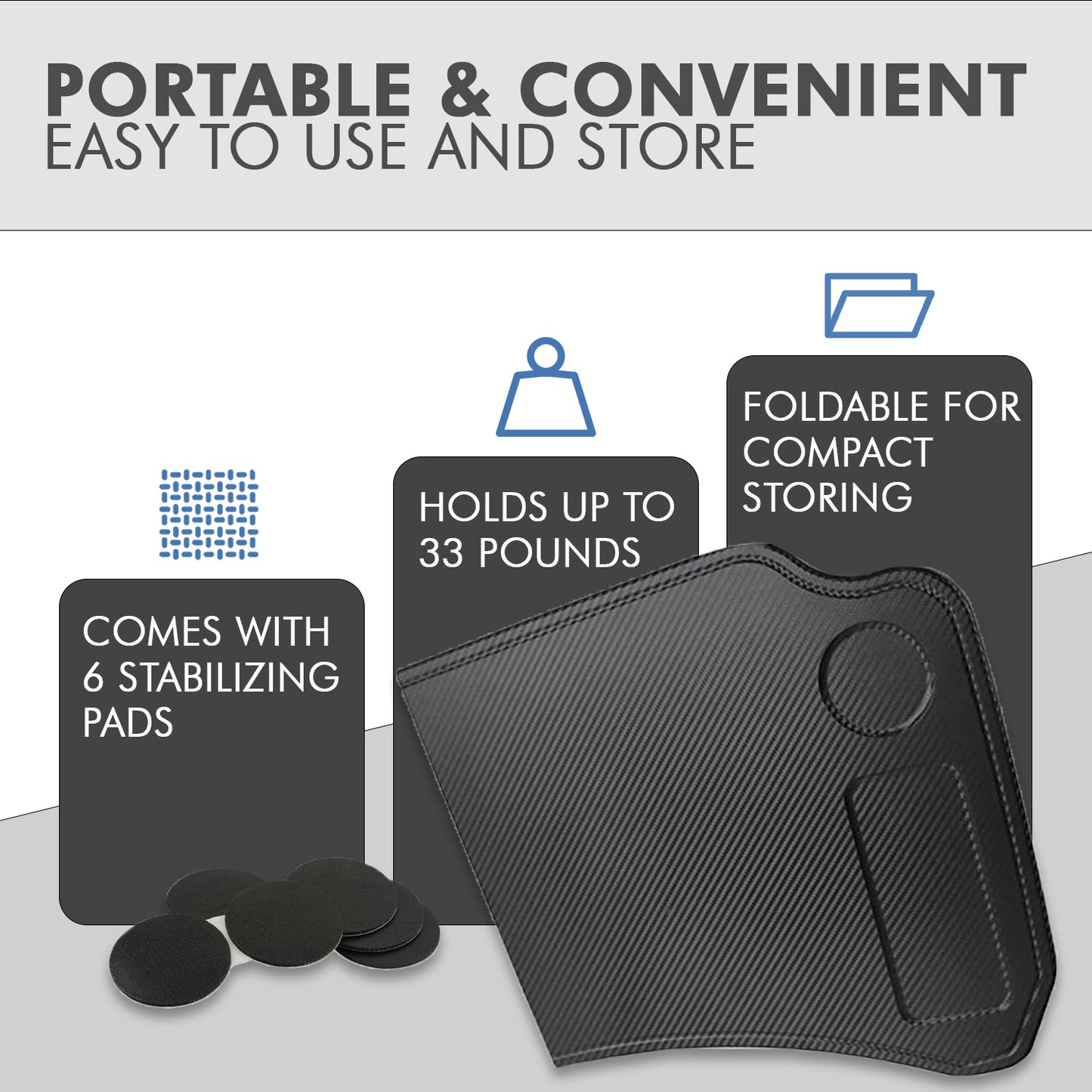 Reloot - Portable Car Desk for Tesla Model Y and Model 3 - Workstation, Dining Table, Laptop Holder - for Remote Work, Travel, and Business - Easy Installation and Sturdy Design