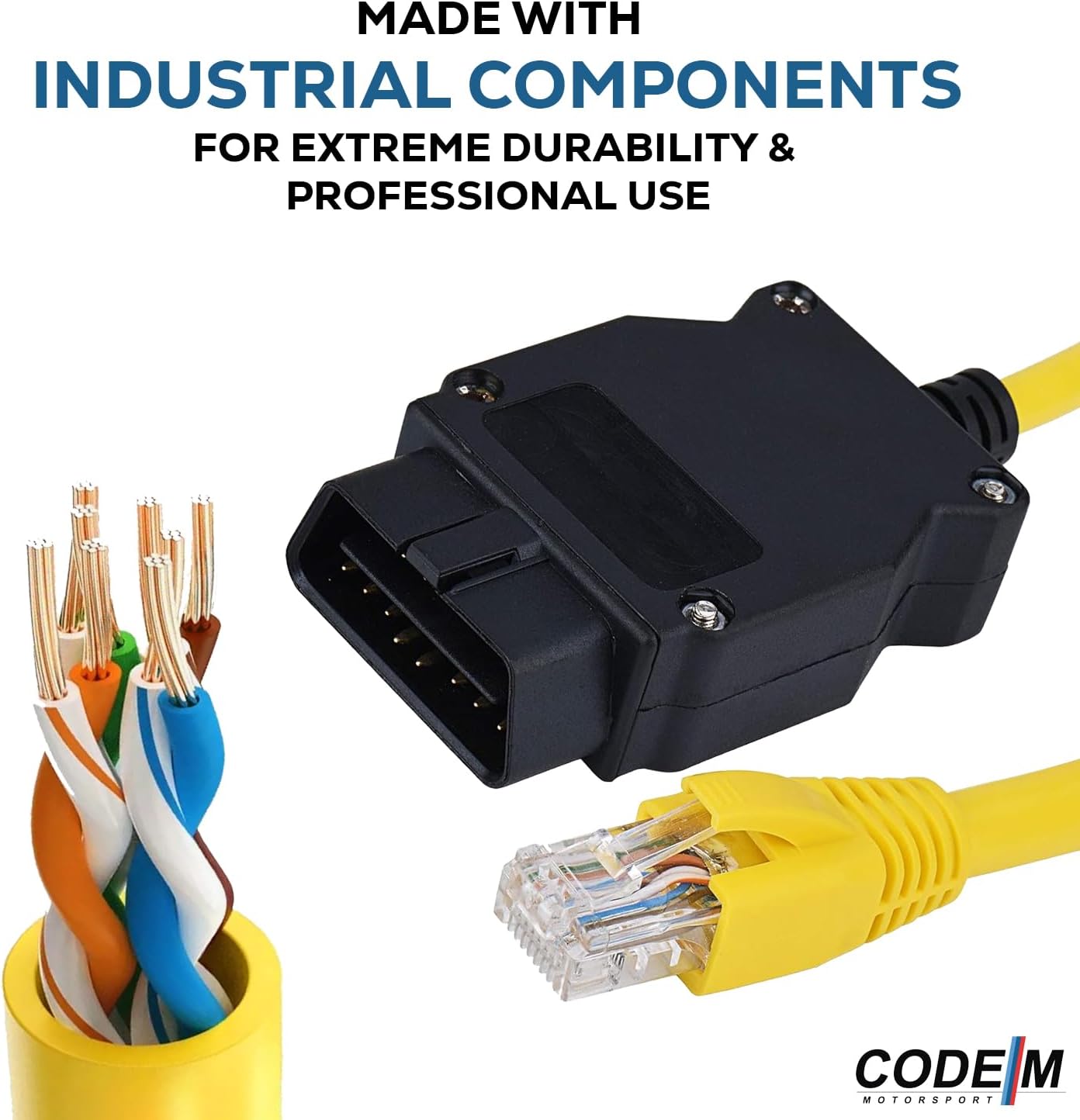 Reloot Code M - (ENET Cable BMW + USB-C + USB A Adapter) OEM OBD2 for BMW F G i Series Coding | E SYS ISTA+ ICOM Bootmod3 Bimmercode Compatible | Heavy Duty Cable | for CarPlay Activation