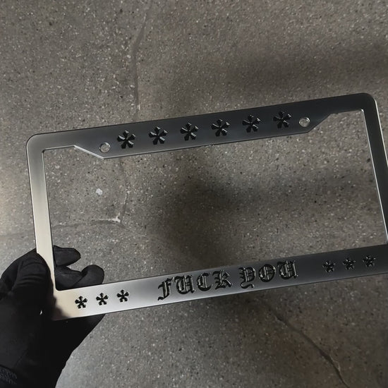 fuck you license plate frame chrome hearts