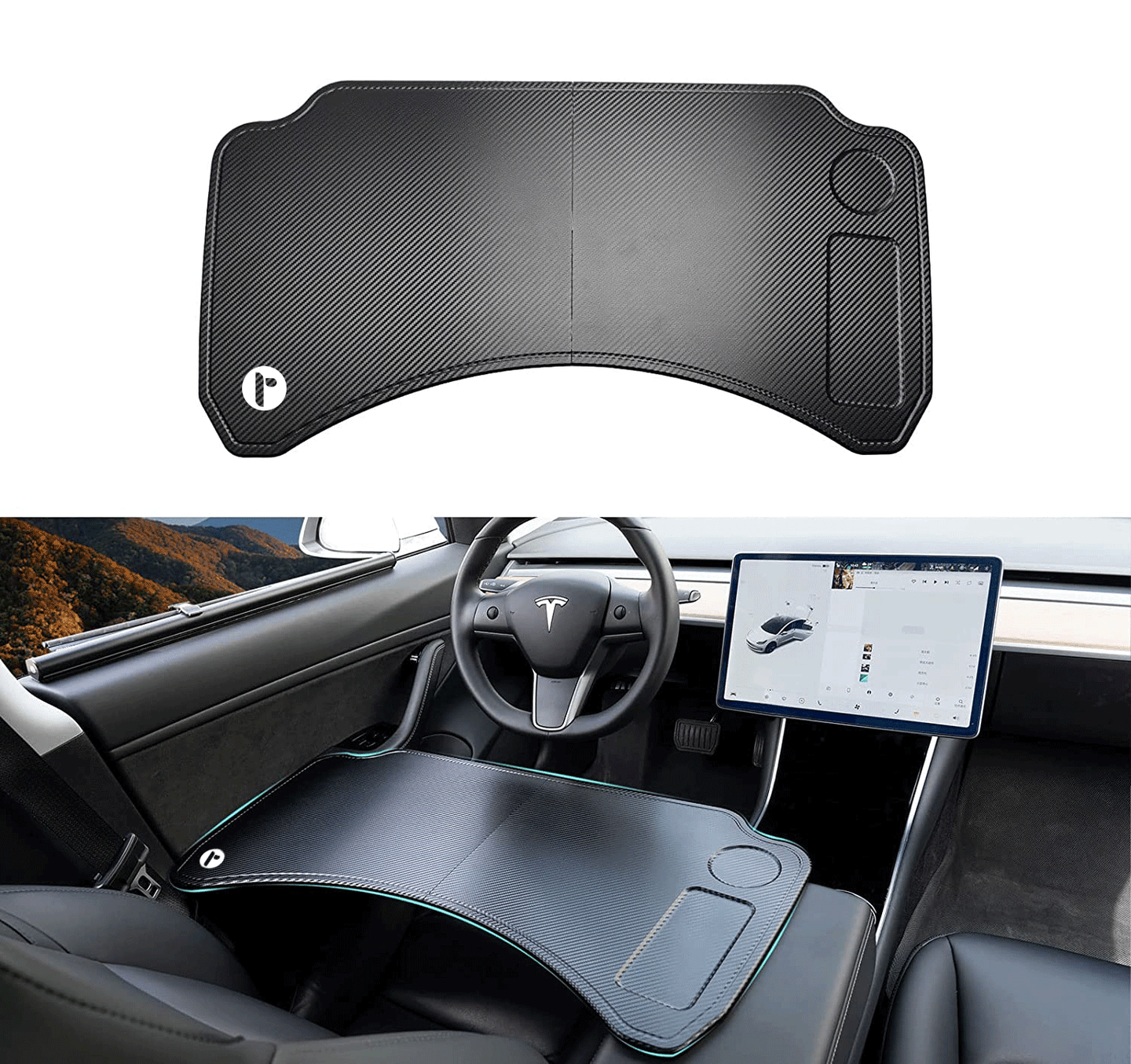 Reloot - Portable Car Desk for Tesla Model Y and Model 3 - Workstation, Dining Table, Laptop Holder - for Remote Work, Travel, and Business - Easy Installation and Sturdy Design