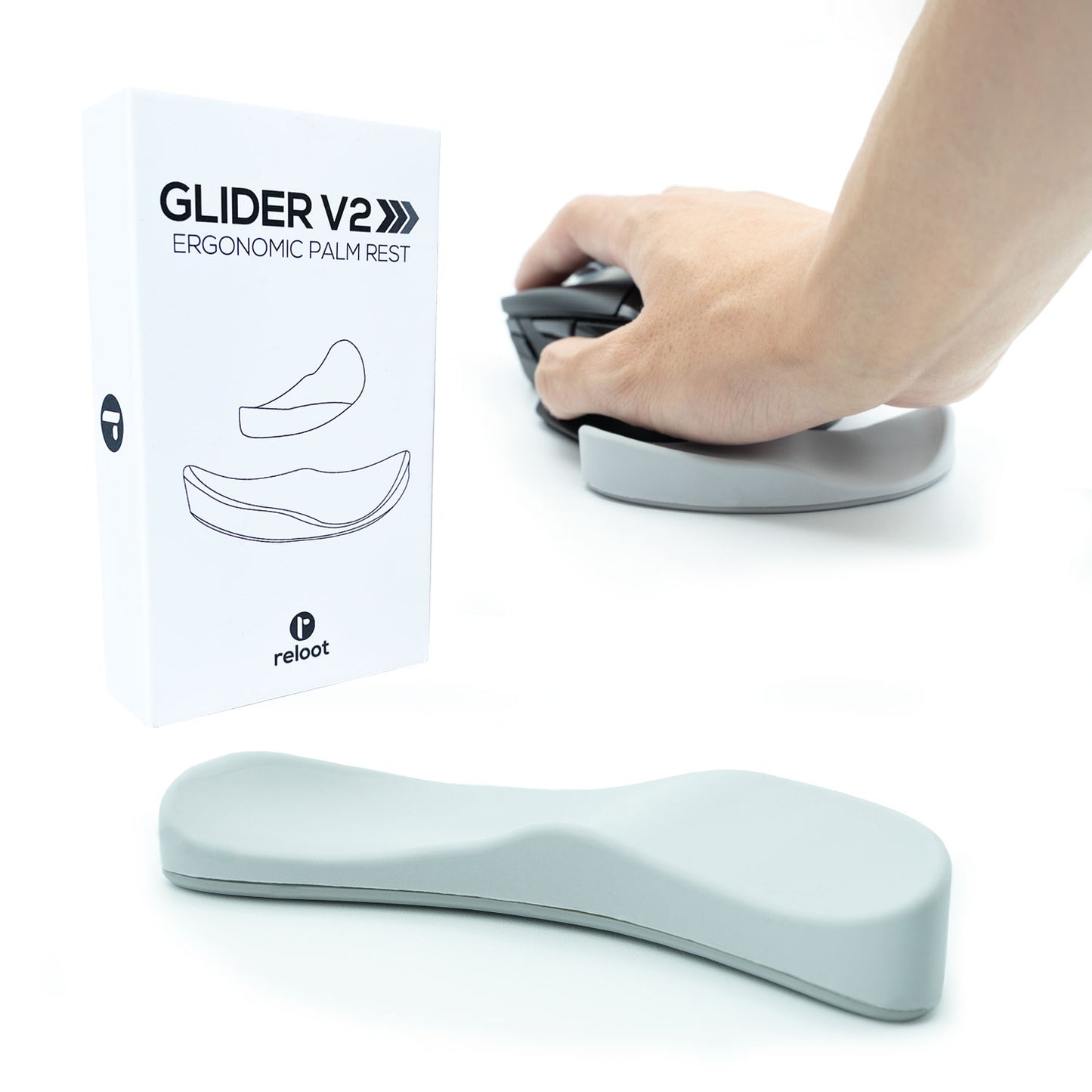 Glider v2 - Ergonomic Gliding Wrist Rest, Smooth Glide, Soft Cooling Material, Sliding Wrist Pad That Moves with Your Mouse, Physician Designed for Carpal Tunnel Syndrome, Lightweight Palm Rest